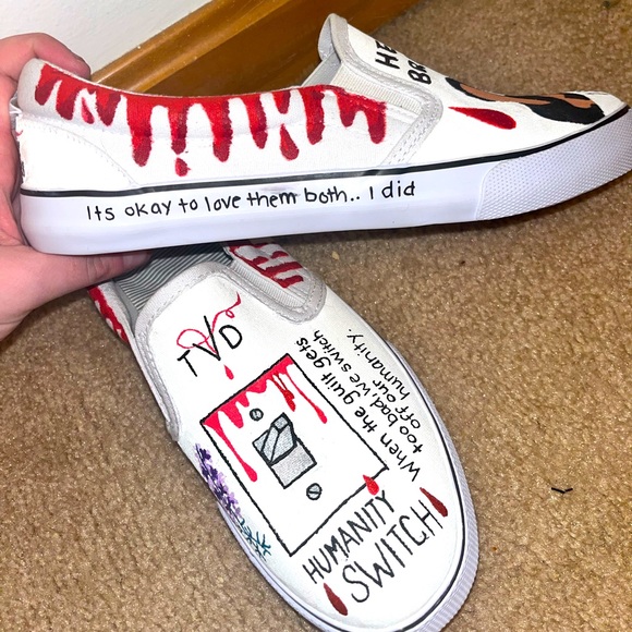 Hand-painted TVD Slip-ons - Picture 2 of 8